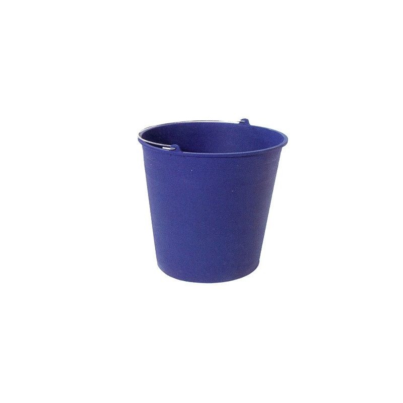 Cubo azul de plástico con asa metálica 12 litros