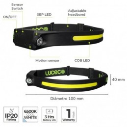 LINTERNA FRONTAL LED SENSOR MOVIMIENTO