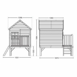 CABAÑA DE MADERA INFANTIL ELEVADA WINNY