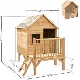 CABAÑA DE MADERA INFANTIL ELEVADA WINNY