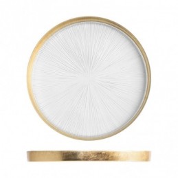 PLATO VIDRIO GRABADO BORDE ORO