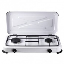 COCINA PORTÁTIL GAS 2 FUEGOS CON TAPA