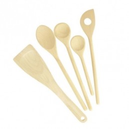 JUEGO DE CUCHARAS Y ESPATULA DE MADERA