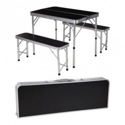 MESA CAMPING PLEGABLE + 2 BANCOS