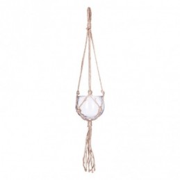 MACETERO COLGANTE VIDRIO Y YUTE