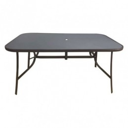 MESA RECTANGULAR ACERO CRISTAL