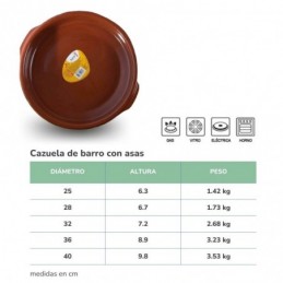 CAZUELA DE BARRO CON ASAS