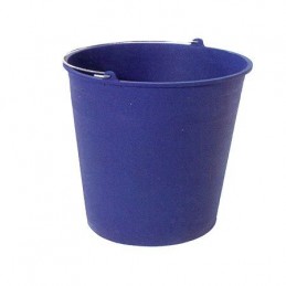 CUBO AZUL DE GOMA CON ASA METALICA 12 L.